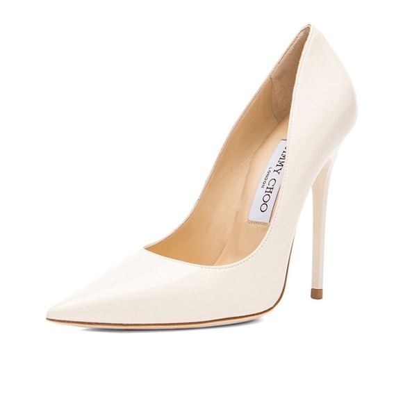 Jimmy Choo / Anouk 120 Pumps heels stiletto in off white cream 37 7 - Picture 1 of 9